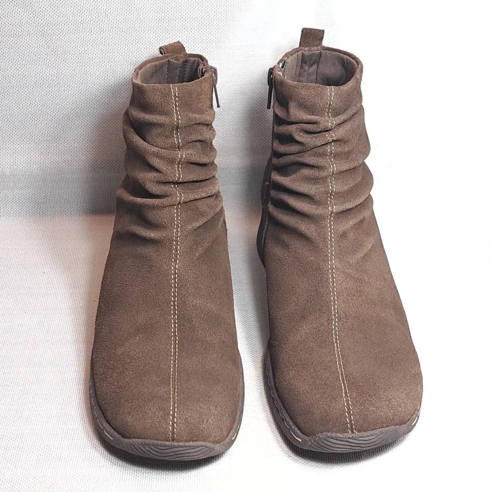 BareTraps Women's‎ Karna Size 9 1/2M Brown Leather Ankle Booties/Shoes Zipper